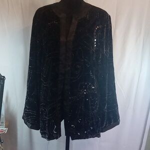 Chicos black velvet women's blouse size 1